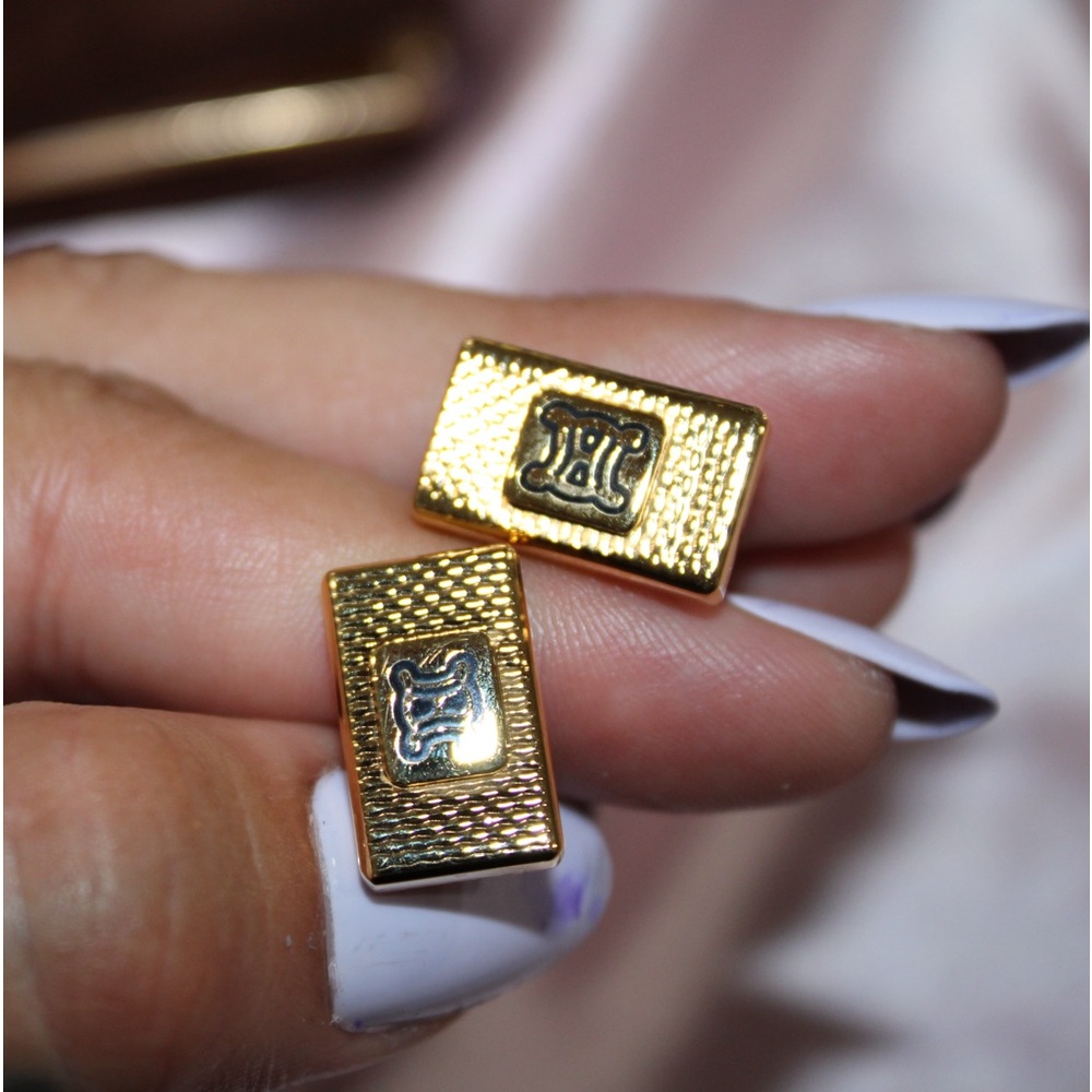 CELINE Gold Cufflinks Vintage in GREAT condition - Picture 10 of 14